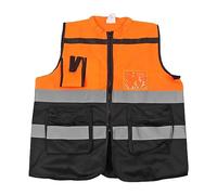 Gilet réfléchissant avec fermeture à glissière High Visibility Safety Clothing for Motorcycle Riding Traffic Management Orange XL