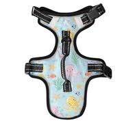 Gilet réfléchissant coloré avec motif de créatures marines de dessin animé pour chiens de grande taille, pour dingo, randonnée, gilet imperméable pour promener la nuit avec poignée, Chaleco para perro