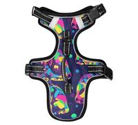 Gilet réfléchissant coloré pour chien style vague de vapeur art numérique personnalisé pour dressage de chien pour promener Chaleco para perro Taille M