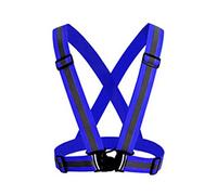 Gilet Réfléchissant de Sécurité Large Haute Visibilité, Sangle de 2 "de Large, Bande Réfléchissante de 0,8" de Large, Réglable, Élastique pour la Course en Toute Sécurité, Marche Homme, Femme (Bleu)