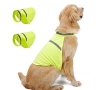 Gilet Réfléchissant de Sécurité pour Chien 2 Pièces,Veste Fluorescente pour Chiot pour Chien avec Bandes Réfléchissantes Haute Visibilité pour la Randonnée en Plein Air et la Marche