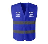 Gilet réfléchissant haute visibilité pour la course à pied léger sans manches en maille avec bandes réfléchissantes pour le jogging et le cyclisme la nuit, Bu2, XL