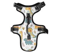 Gilet réfléchissant pour chien français - Motif dinosaure - Jaune et vert - Pour dressage de chien français - Gilet imperméable pour promener la nuit