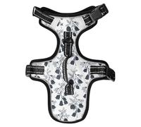 Gilet réfléchissant rétro avec silhouette de cloches de Canterbury - Noir - Pour promener le labrador - Pour chiens de grande taille