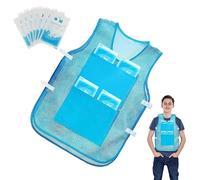 Gilet réfrigérant réfléchissant - Matériau en de polyester | Chemise avec pack de glace de 8 pièces, 650 g, refroidisseur corporel d'été réglable qui améliore la sécurité de la course à l'air