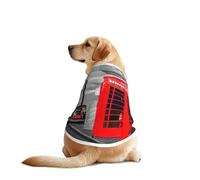 Gilet rétro pour chien imprimé téléphone de Londres, vêtement doux et respirant sans manches pour chiens de taille moyenne et grande