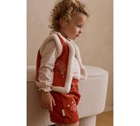 Gilet réversible enfant en velours côtelé manouk orange 4A