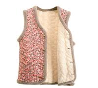 Gilet réversible pour femme avec motif floral et polaire en peluche - Veste pratique 2 en 1 - Veste demi-saison sans manches dans un style bohème ludique, Style_r01 Rose, XXL