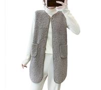 Gilet sans Manche Femme Casual Veste Matelassée Femme Gilet Femme sans Manche Polaire sans Manche Camping Doudoune sans Manches Femme Doudoune Longue Hiver Veste 2024 Kaki M