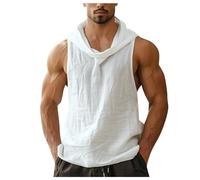 Gilet sans Manche Homme Capuche- Débardeur Sport Respirant De Couleur Unie Mince Clair Grande Taille Loisirs D'éTé Divertissement en Plein Air Mode De Rue Hip Hop Comfortable Tee Shirt