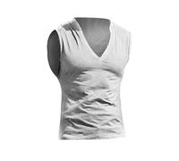 Gilet sans Manche Homme Coton- Tee Shirt Col V Couleur Unie Sexy Décontracté Débardeur Comfortable Doux Respirante Chic Slim Simple Respirante Passe-Partout Top Tous Les Jours Léger Streetwear
