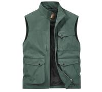 Gilet sans Manche Homme Multi-Poches, Veste Homme Mi Saison Léger Court Blouson Travail Manteau Photographe Camping Manteau À Séchage Rapide Randonnée Automne De Pêche Chasse Journaliste