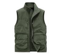 Gilet Sans Manche Homme Zippé- Veste Chaude Grande Taille Confortable Décontracté Avec Poches Couleur Unie Débardeur Chic Coupe Slim Épais Thermique Passe-Partout Extérieur Cargo Manteaux