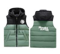Gilet sans Manche Monst-er Hunt-er, Duvet Parka Veste Zippée, Gilets de Transition pour le Golf de Randonnée, Zip(Green,M)