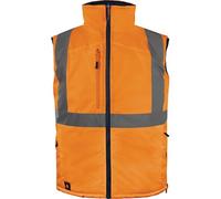 Delta Plus Gilet sans manche Fidji 3 - Réversible haute visibilité orange/bleu marine Taille M