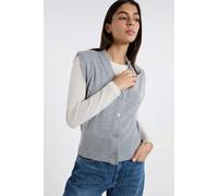 Gilet sans manches boutonné - Paola - L - Grey - Femme - Etam