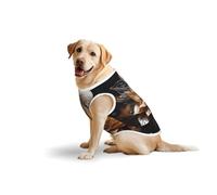 Gilet sans manches en coton doux et léger pour animaux de compagnie - Imprimé floral de lotus blanc délicat pour chiens de taille moyenne et grande taille 4XL