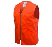 Gilet sans manches haute visibilité en polycoton pour chasse, multi-poches, fabriqué en Italie - Orange - XXL