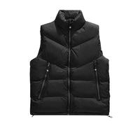 Gilet sans Manches Homme Chuad Hiver Gilet Zippé, Manteaux Outdoor Casual Décontracté Blouson sans Manches Hiver Col Montant Zippé Matelassé Rembourrée Chaude Épais Ultra-Léger Coupe-Vent