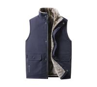 Gilet sans Manches Homme Chuad Hiver Veste Thermique, Manteaux Outdoor Casual Décontracté Blouson sans Manches Hiver Col Montant Zippé Matelassé Rembourrée Chaude Épais Ultra-Léger Coupe-Vent