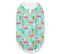 Gilet sans Manches imprimé Flamant Rose et pins pour Animaux de Compagnie, débardeur Doux pour Chats et Chiens, M