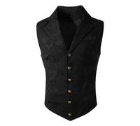 Gilet Sans Manches Medieval Renaissance Vintage Jacquard Cachemire Gilet De Costume Victorien Gothique Steampunk Coupe AjustéE Gilets Homme Classique Paisley Floral Mariage Luxe SoiréE Noël #
