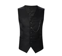 Gilet sans manches pour homme avec col en V et col en V, Noir , L