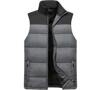 Gilet sans manches Veste d'hiver sans manches for hommes Gilet en duvet for hommes Veste à capuche épaisse et chaude for hommes Gilet de travail rembourré en coton for hommes(Light gray9,3XL)
