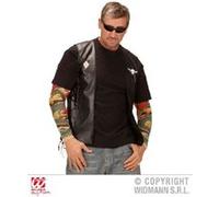 W WIDMANN MILANO Party Fashion - Gilet de motard Outlaw, aspect cuir, rocker, costumes de carnaval