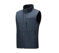 Gilet Softshell léger pour homme, veste d'extérieur doublée avec fermeture éclair, coupe-vent, sans manches, pour la randonnée, le travail avec capuche, gris foncé, 4XL