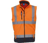 Gilet Softshell Sans Manches Haute Visibilité - Hv006 - Orange Fluo Et Bleu Marine