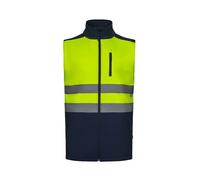 VELILLA 305906 Gilet Soft Shell Bicolore, Bleu marine et jaune fluo, 3XL