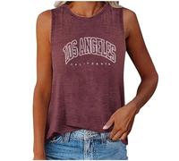 Gilet Sport Femme Col Rond, Debardeur Ete Femme sans Manche Tee Shirt Grande Taille Imprimé DéContracté Ample Doux DéBardeur pour L'Extérieur Le Quotidien Les Rendez Vous Tendance Tank Top