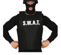 FIESTAS GUIRCA | Gilet SWAT pour Adulte Homme - Accessoire de Costume de Policier et Forces Spéciales - Idéal pour Fêtes Costumées, Halloween et Carnaval - Noir