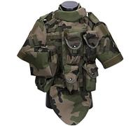 Gilet Tactique D'extérieur, Armure Corporelle De Camouflage, Gilet De Combat avec Pochette/Coussin, Vêtements De Transport De Plaques d'assaut Militaires Airsoft,Camouflage Forestier,Taille Unique