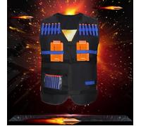 Gilet Tactique Enfant - Nerf N-Strike Elite - Noir - Nylon - 15x14x3 pouces