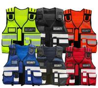 Gilet tactique haute visibilité en maille pour personnel d'événement, taille réglable, plusieurs poches, avec bande réfléchissante 3M et clips pour came corporelle, festivals, événements, concerts