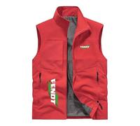 Gilet tactique multifonctionnel pour homme Fe.n_dt Print Gilet de photographie en extérieur Gilet résistant à l'usure et respirant (Rouge,Grand)