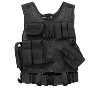 Gilet Tactique Noir Avec Ceinture Mil-Tec