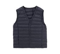 Gilet tactique pour homme, veste en duvet ultra légère pour homme, veste matelassée sans manches, col en V, gilet isolé, imperméable et coupe-vent, Noir , XL