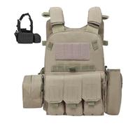 Gilet Tactique Réglable Airsoft Chest Rig avec Plusieurs Pochettes De Range