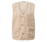 Gilet teddy Ã col montant aspect chinÃ© femme QS Blanc 2XL
