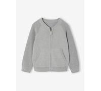 Gilet Teddy garçon manches longues gris chiné 5A