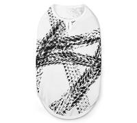 Gilet Tendance pour Animaux de Compagnie avec Silhouettes de Traces de pneus Noires, vêtement Facile à Porter pour Petits Chiens, promenades Quotidiennes, Taille M