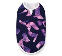 Gilet Tendance pour Animaux de Compagnie, Motif Dollar Violet Volant dans Les airs, Facile à Porter pour Les promenades Quotidiennes des Petits Chiens, Taille L