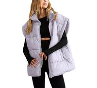 Gilet Thermique 2025 Femme Léger Automne Doudounes Zippé Vestes Matelassée Légère Gilets matelassé brillant Chaude Manteaus Col Roulé Grande Taille Pour Femmes Printemps Hiver