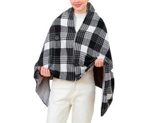 Gilet thermique à carreaux avec poche, couverture portable sans fil, 3 niveaux de température, imperméable et lavable, pour maison, extérieur, camping, Noël, hiver et climat froid