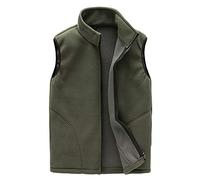 Gilet thermique sans manches pour homme avec fermeture éclair intégrale et doublure en polaire - Léger et pliable - Polyvalent - Pour la course à pied, le golf, la randonnée, l'équitation, les loisirs