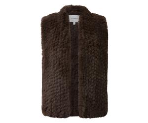 Gilet tressÃ© en fausse fourrure femme COMMA Marron M