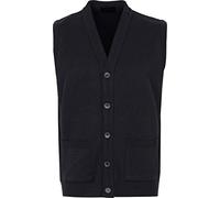 Gilet tricoté pour homme avec fermeture à boutons sur le devant et poches avant et col en V sans manches, Noir , XL